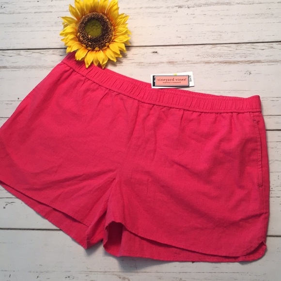 Vineyard Vines Pants - Vineyard Vines Pink Tulip Linen Shorts